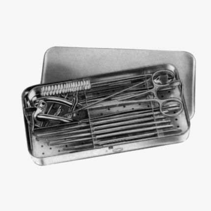 Tracheotomy Set, Complete in S.S. Case containing instruments